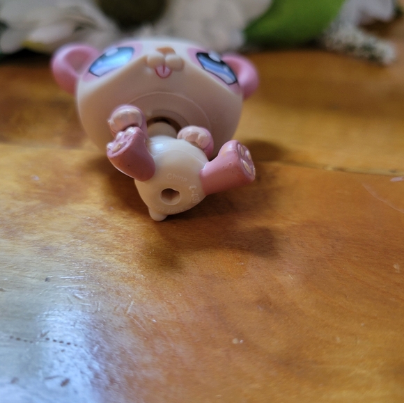 Littlest Pet Shop LPS #1328 Panda Bear Cream Pink Blue Eyes 2007 - Picture 10 of 11